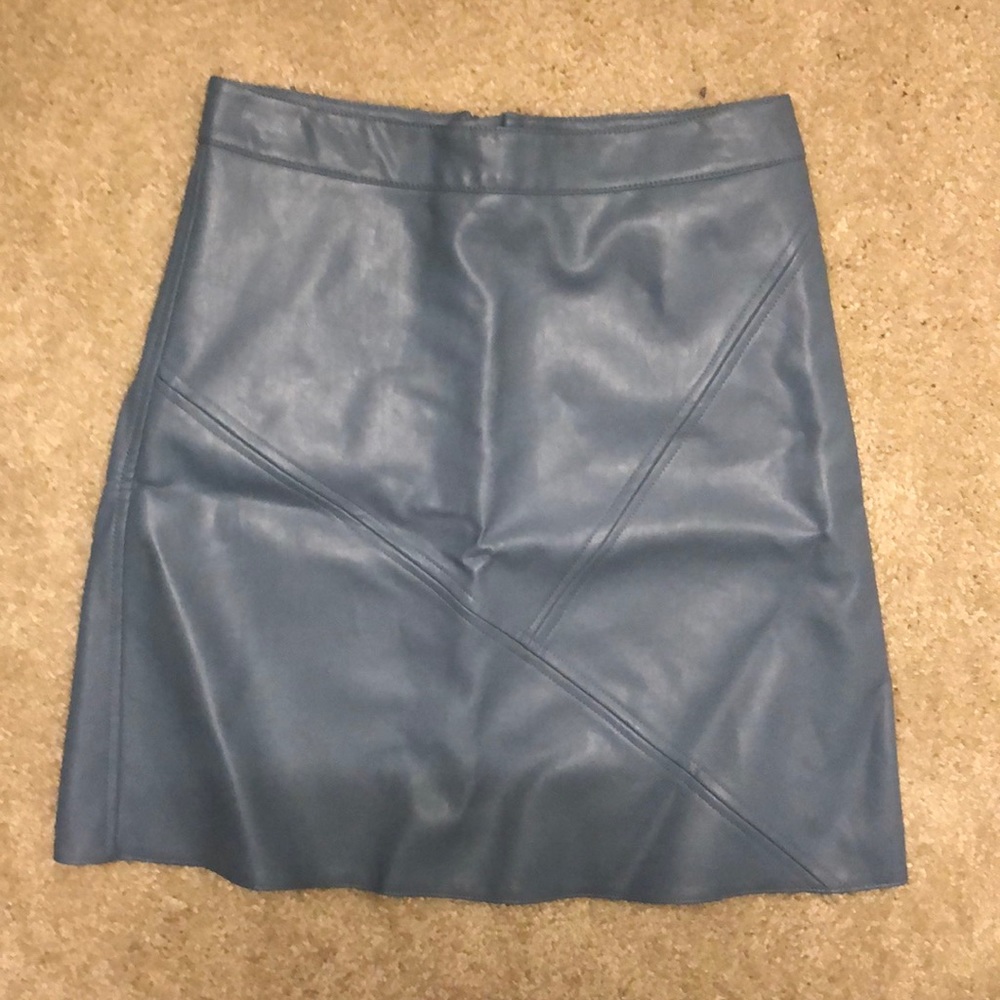 Zara light blue leather skirt size S